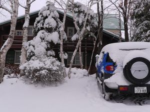 ペンションの雪